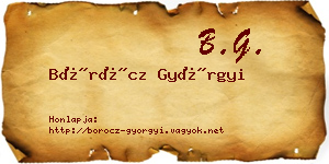 Böröcz Györgyi névjegykártya